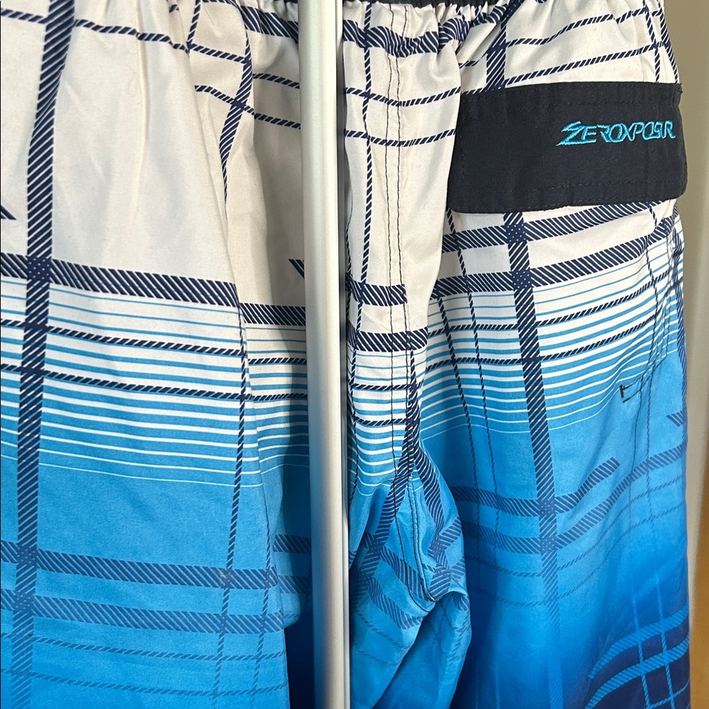 ZeroXposur White and Blue Plaid Shorts - Picture 7 of 7